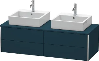 Duravit XSquare Konsolenwaschtischunterbau wandhängend Nachtblau Seidenmatt 1400x548x400 mm - XS4916 XS4916B9898