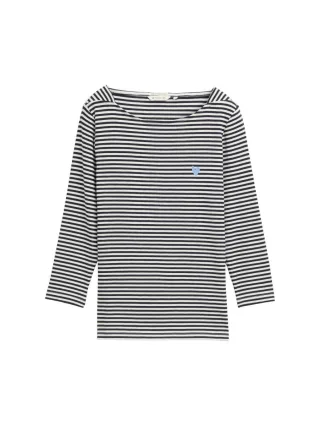 Tom Tailor - Langarmshirt mit Streifenmuster blau - Gr. - XL