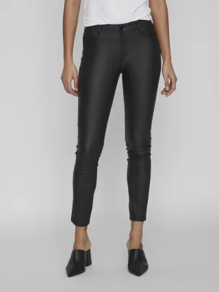 VILA - VICOMMIT COATED RWSK NEW PANT-NOOS black - Gr. - XS