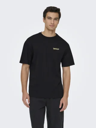 only & sons - T-Shirt - Onsfred du martin schwarz - Gr. - L