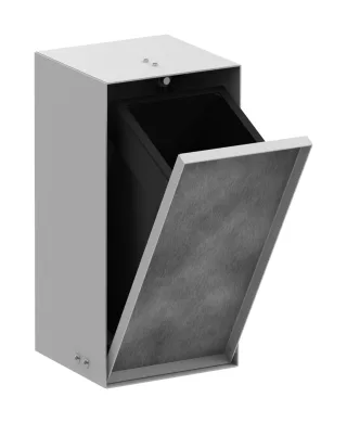 Hansgrohe Einbau Abfalleimer XtraStoris Rock mit Ablage und beflliesbarer Tür, mattweiss, 56063700 56063700