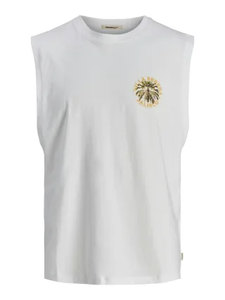 JACK&JONES - JORMYKONOS SLEEVELESS CREW NECK bright white - Gr. - XL