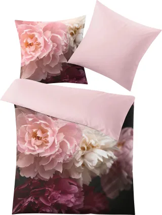 Kleine Wolke Bettwäsche "Rosemarie in Gr. 135x200 oder 155x220 cm" 2 Stk. Bettwäsche aus Baumwolle, geblümte Bettwäsche mit Reißverschluss