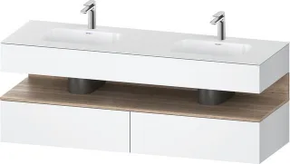 Duravit Qatego Einbauwaschtisch mit Konsolenwaschtischunterbau Weiß Matt 1600x550x600 mm - QA4797055 QA4797055180000