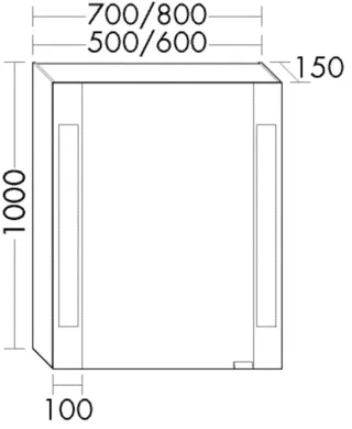 Burgbad Spiegelschrank rc40 System PG1 1000x500x150 Grau Matt, SPNL050RF4024 SPNL050RF4024