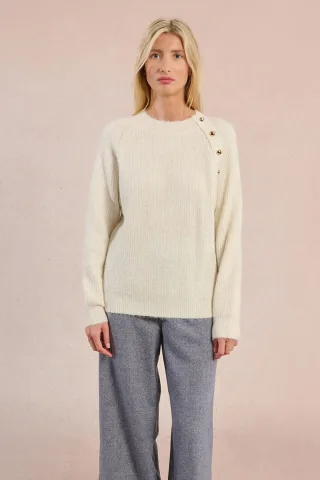 molly bracken - Knopf-Pullover beige - Gr. - XS