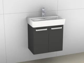 Artiqua 413 Waschtischunterschrank für Renova Compact 226160 Anthrazit Glanz, 413-WU2T-K122-7065-51 413-WU2T-K122-7065-51
