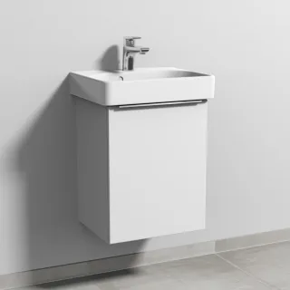 Sanipa 3way Waschtischunterbau zu Geberit Smyle Square Waschtisch mit 1 Tür, Weiß-Soft UM66943
