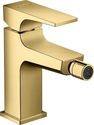 Hansgrohe Bidetmischer Metropol Polished Gold-Optik mit Push-Open Ablaufgarnitur, 32520990 32520990