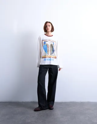 TOPSHOP - TSALBERTE SS GRAPHIC T-SHIRT JRS Snow White - Gr. - M