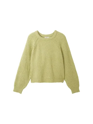 Denim Tom Tailor - Pullover mit Raglanärmeln dusty pear green - Gr. - L
