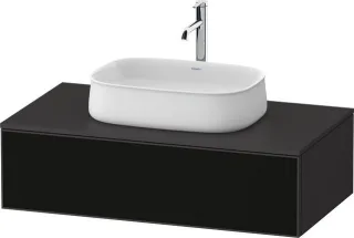 Duravit Zencha Konsolenwaschtischunterbau wandhängend Graphit & Schwarz Linienstruktur n/a & Superma ZE4811063800000