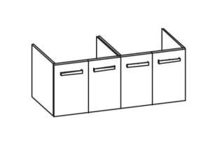 Artiqua 412 Waschtischunterschrank für Daylight K0729, Weiß Hochglanz Select, 412-WU4T-I03-7160-125 412-WU4T-I03-7160-125