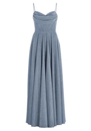 hey kyla - Schimmerndes Abendkleid mit Drapierung silver - Gr. - 38