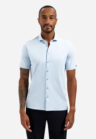 No Excess - Shirt Short Sleeve Melange Jersey blue - Gr. - L