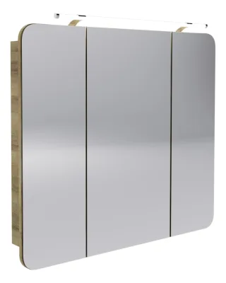 Fackelmann Spiegelschrank MILANO 90x78x16 AsEi 3T,LED-Leu, 84272 84272