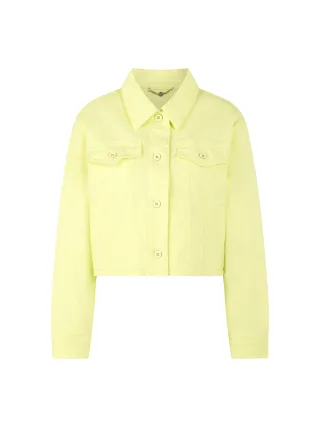 Marc Cain Collections - Kurze Jeansjacke aus Baumwollstretch deep limonella - Gr. - 40