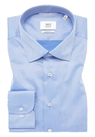 ETERNA - Modern Fit: Luxury Hemd blau - Gr. - 39