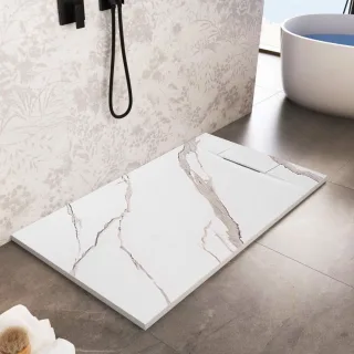 Neuesbad Duschwanne Bazalt CARRARA WHITE 90x120 NB1RE103661