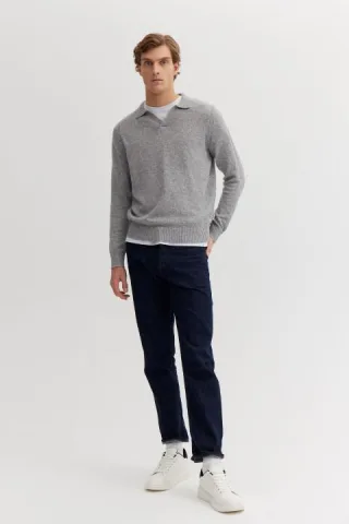 BASEFIELD - Polo Pullover grey mel. - Gr. - XL