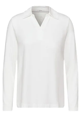 Cecil - Blusenshirt mit Materialmix weiß - Gr. - L