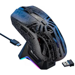 Smailwolf M8 Triple-Mode Wireless Gaming Mouse PAW3311 Sensor 12000DPI 72g Lightweight Power Display Esports Mouse with
