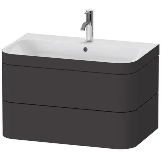 Duravit Happy D.2 Plus c-bonded Set wandhängend Graphit Supermatt 775x490x480 mm - HP4637O8080 HP4637O8080