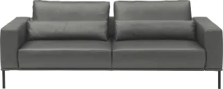 Musterring 2,5-Sitzer "JustBPM100, 202 cm breit, aus hochwertigem Leder" wahlweise mit Nierenkissen und mot. Sitzauszug, Metallfuß in schwarz