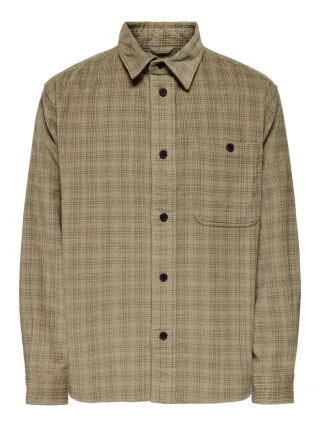 only & sons - Cord-Überhemd - Onswaleed braun - Gr. - L