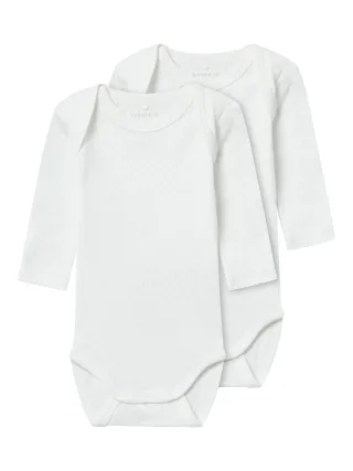 NAME IT - NBFBODY 2P LS WHITE NEEDLEDROP NOOS bright white - Gr. - 68