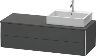 Duravit XSquare Konsolenwaschtischunterbau wandhängend Graphit Matt 1400x548x400 mm - XS4913R4949 XS4913R4949