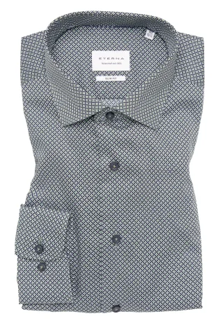 ETERNA - Hemd Twill Langarm grün - Gr. - 38