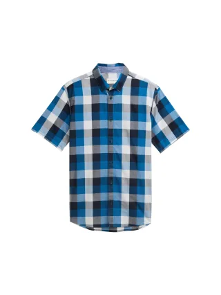 Tom Tailor - Kurzarmhemd mit Karomuster blue big check - Gr. - XXXL