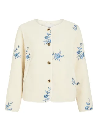 VILA - VIADA EMBROIDERY TEDDY JACKET OTW Birch - Gr. - 36