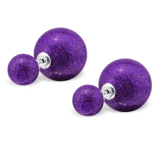 Doppel Kugel Ohrringe aus 925 Silber