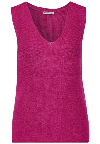 Street One - Glanz Ripp Top pink - Gr. - 36