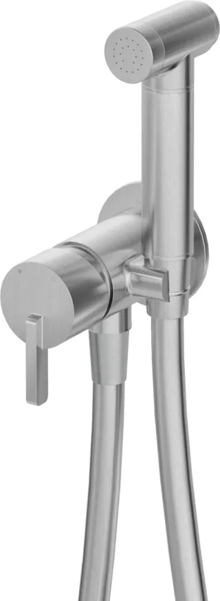 Neuesbad Serie 600 Bidetarmatur, Unterputz, mit Bidet-Handbrause, Oberfläche: edelstahl gebürstet NB1BQS_F34M1
