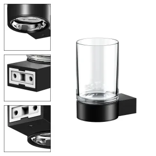 KEUCO Plan Black Selection Glashalter, schwarz matt, 14950379000 14950379000