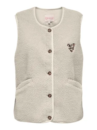 ONLY - ONLBABY TEDDY VEST PNT Birch - Gr. - M