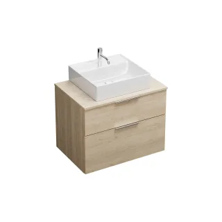 Burgbad Keramik Waschtisch-Set Eqio Eiche Dekor Cashmere/Alpinweiss, SGUP080F3180C0001 SGUP080F3180C0001
