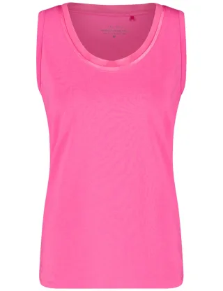 GERRY WEBER Collection - Basic Top mit Chiffonblende pink - Gr. - 36