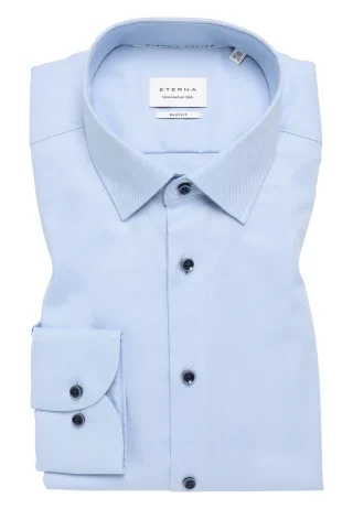 ETERNA - Dynamic Cotton Dobbydesign Langarm hellblau - Gr. - 41/Langarm - 67cm