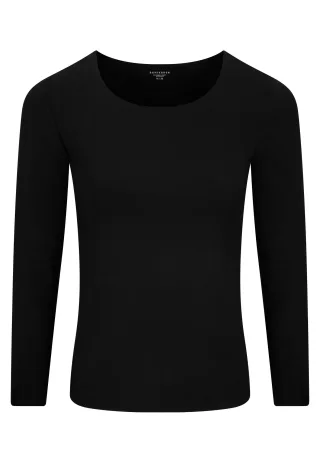 SCHIESSER - Shirt langarm Rundhals schwarz - Gr. - 46