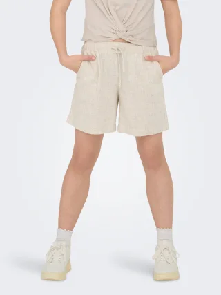 KIDS ONLY Shorts "KOGSIESTA PULL-UP LINEN BLEND SHORTS PNT" in Leinenoptik