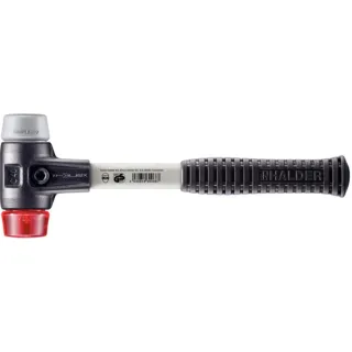 HALDER SIMPLEX - Schonhammer mit verstärktem Tempergussgehäuse und Fiberglasstiel, TPE-mid / Plastik - 3736.040