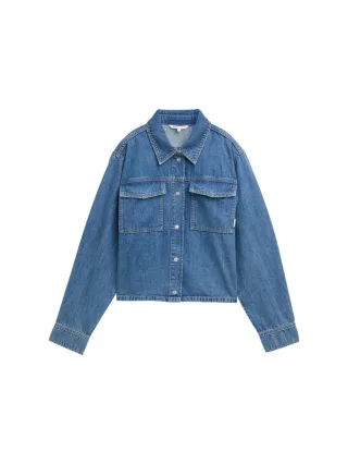TOM TAILOR Denim - Boxy Fit Jeanshemd blau - Gr. - S