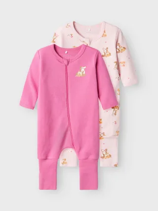 NAME IT - NBFNIGHTSUIT 2P ZIP FF ROSE DEER NOOS ibis rose - Gr. - 74