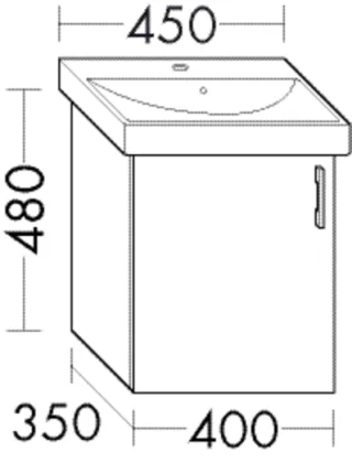 Burgbad Waschtischunterschrank Sys30 PG1 Aqua 480x410x350 Weiß Matt, WVPW040LF1719 WVPW040LF1719
