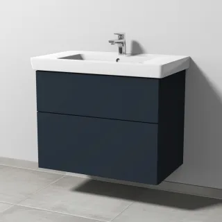 Sanipa 3way Waschtischunterbau zu Villeroy & Boch Subway 2.0 Waschtisch mit 2 Auszügen, Marine-Matt SP6141R