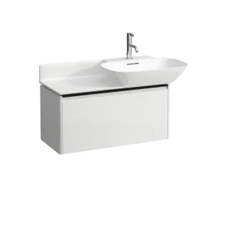 LAUFEN Waschtischunterschrank BASE 339x317x515 1 Schubl Griff schwarz f.WT H813301/2 weiß glzd, H403 H4030031102611